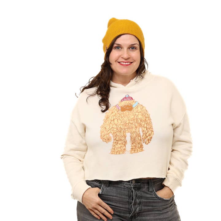 Hoodie court pour femme Yeti pour la vente par Slow Loris