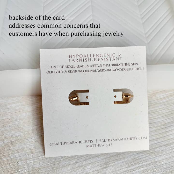 SALT by Sarah Curtis - Wholesale Huggie Earrings - SQUARE HOOP EARRINGS | gold | stud post huggies1