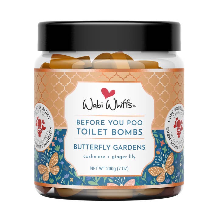 200g Butterfly Gardens Fizzing Toilet Love Bombs for wholesale by Wabi Whiffs