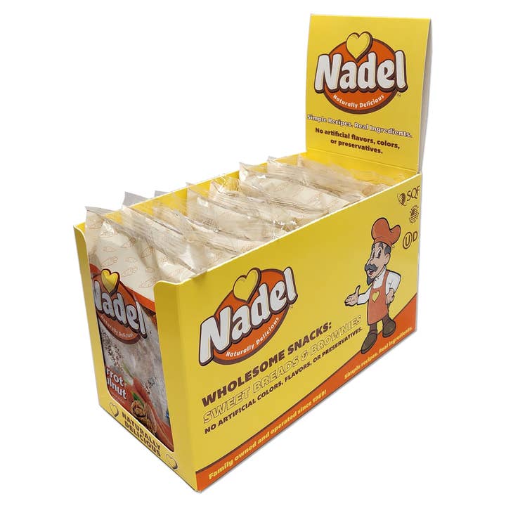 Nadel - Naturally Delicious - Wholesale Bread/Tortilla - Sweet Potato Pecan Bread, 24/4oz Grab&Go Cake Slices4