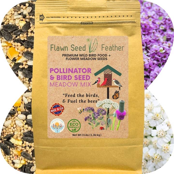 Pollinator & Wild Bird Seed Meadow Blend for wholesale by Flawn Seed Kits
