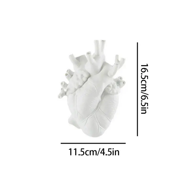 Magnifique Hearts - Wholesale Vase - Heart-Shaped Resin Flower Vases, Stunning Decorative 6.5X4.50