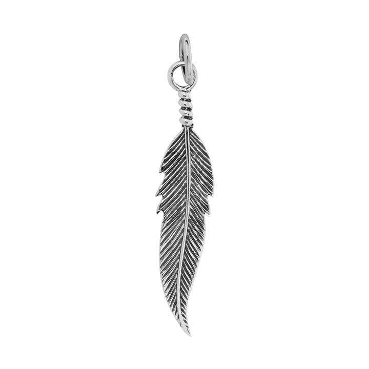 Large Feather Pendant (USA-DDP) for wholesale by Silver Jewellery Cavern Wholesale