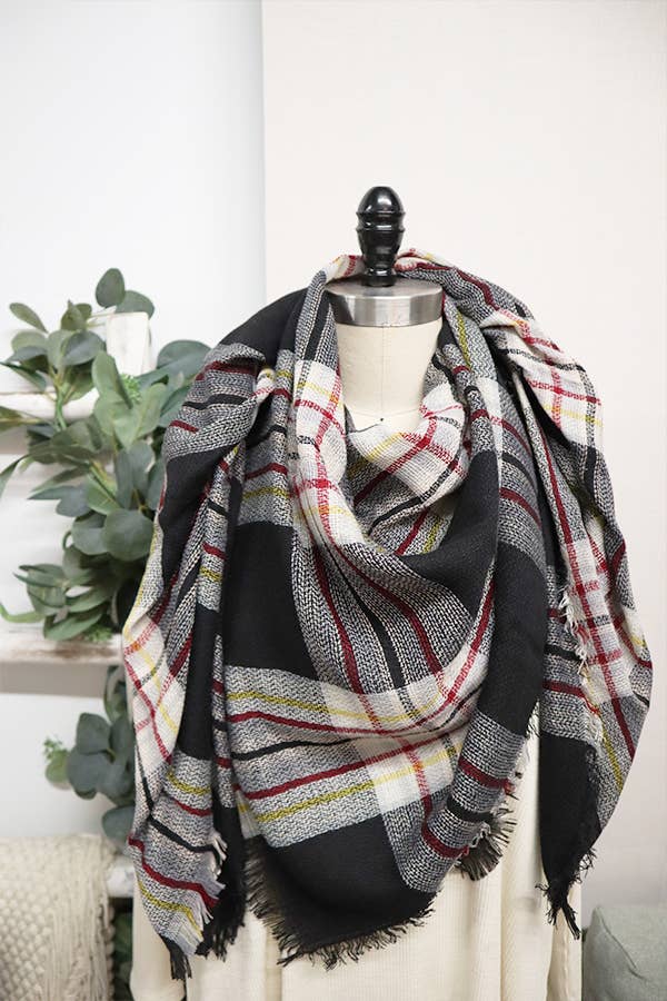 Plaid Oversized Blanket Scarves for wholesale on Faire3