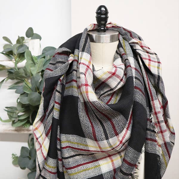 Plaid Oversized Blanket Scarves for wholesale on Faire3
