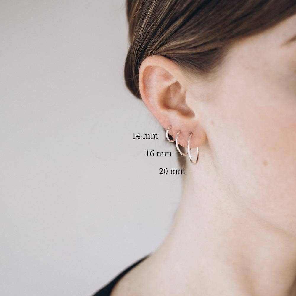 Danae - Venta al por mayor Pendientes de aro - Aros sin fin de oro 9-20 mm1