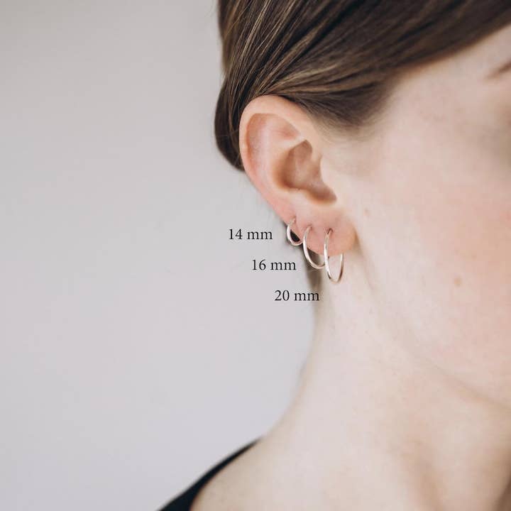 Danae - Venta al por mayor Pendientes de aro - Aros sin fin de oro 9-20 mm1