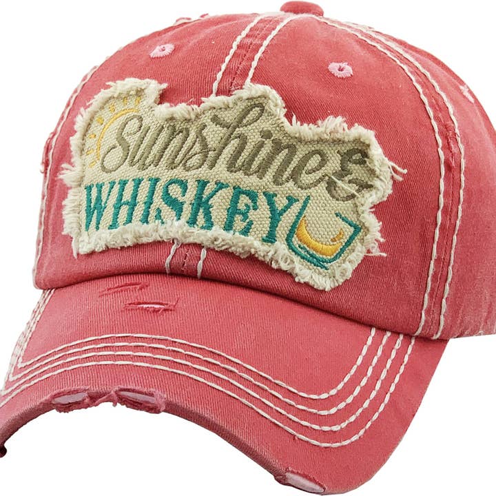 KBETHOS - Vendita all'ingrosso Cappellino da baseball - Donna - Cappellino Vintage Lavato SUNSHINE & WHISKEY3