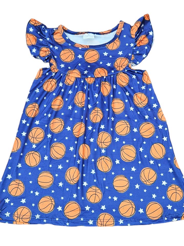 Basketball Milk Silk Flutter Dress for wholesale by Great Lakes Kids Apparel