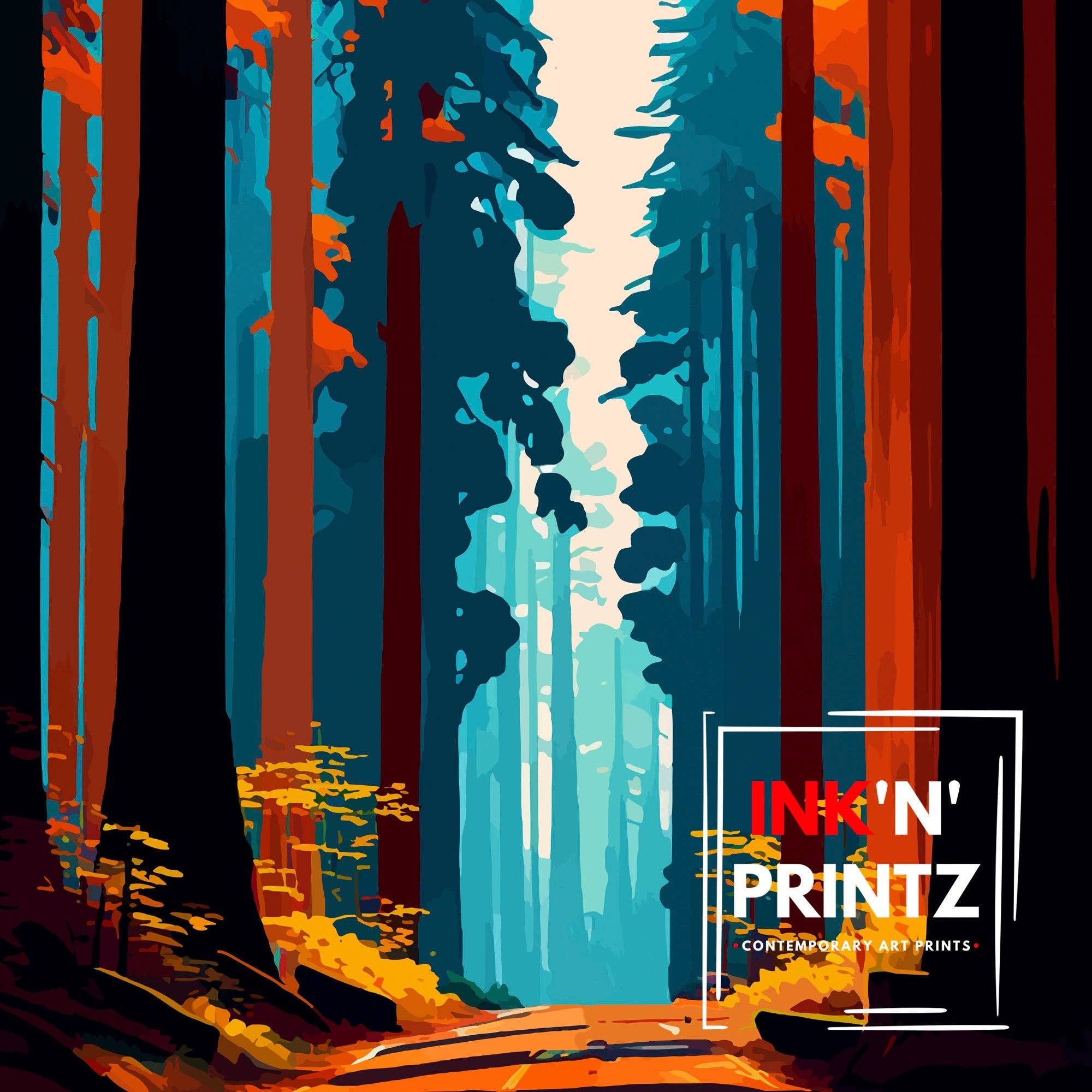 InkNPrintz – wholesale Poster – Redwood National Park California Travel Poster8