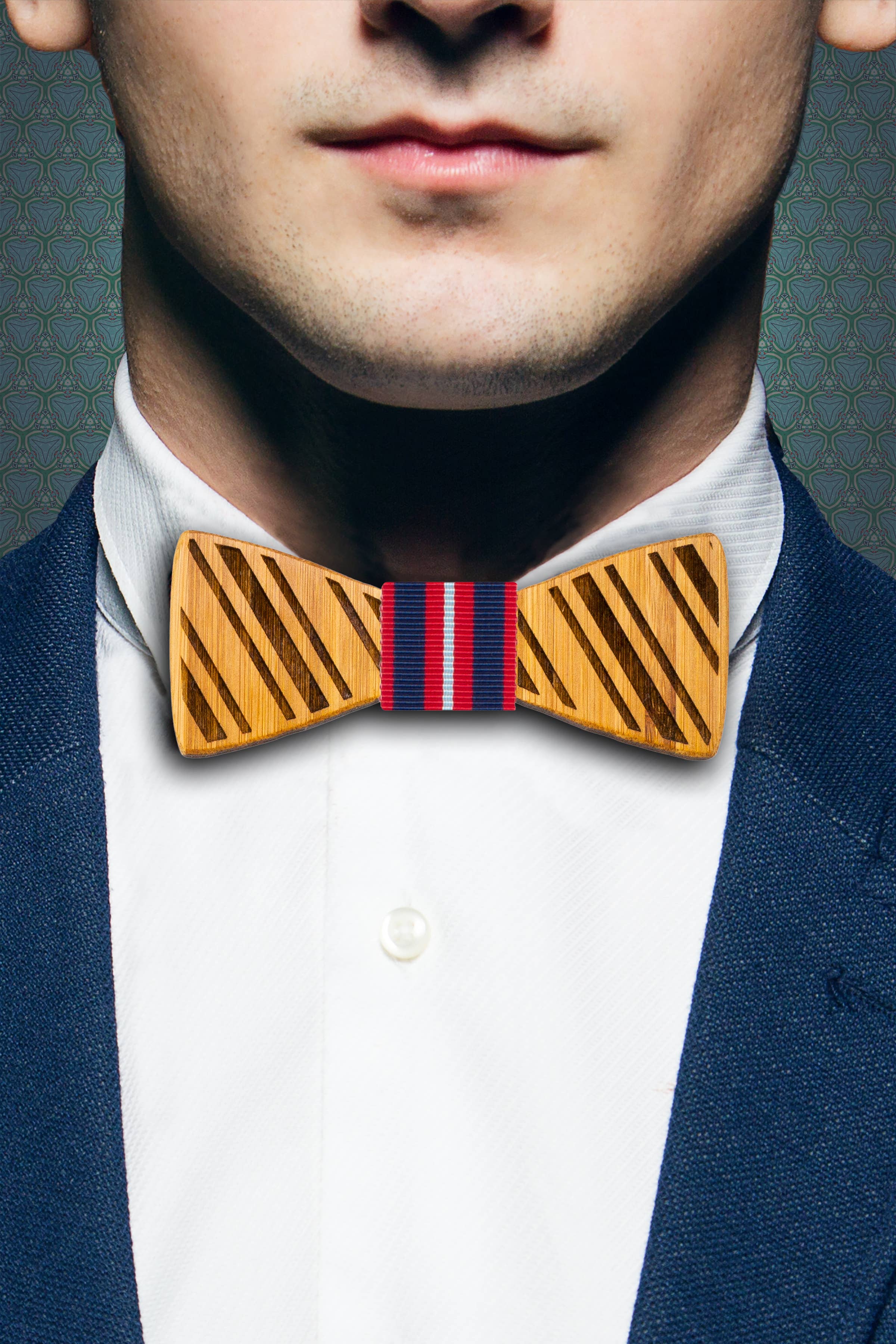 rjostudio|HANDCRAFTED - Vente Nœud papillon – homme - Rayures - Noeud papillon en bambou1