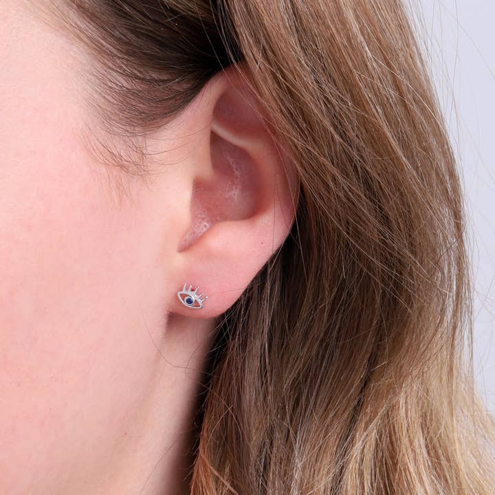 Attic creations – wholesale Stud/post earrings – TT71016 THE DEVIL Evil Eye Earrings with Lashes4