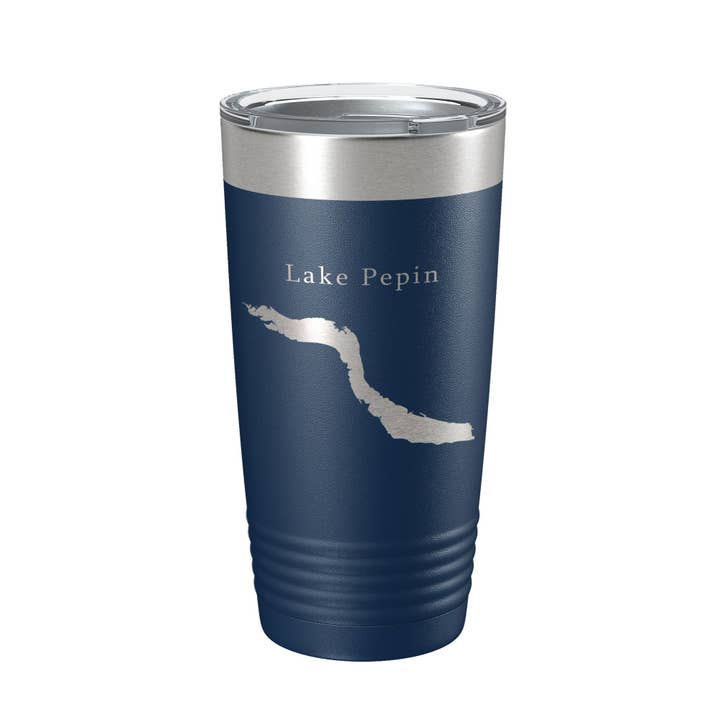 CarveBright - Wholesale Insulated Mug/Tumbler - Lake Pepin Map Tumbler Travel Mug Insulated Laser Engraved Coffee Cup Minnesota Wisconsin 20 oz2