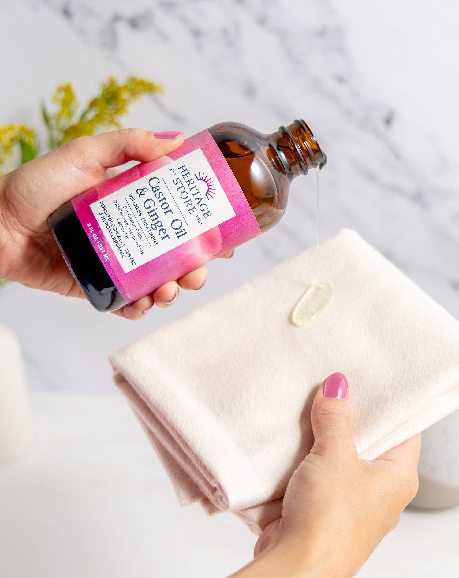 Heritage Store - Wholesale Bath/Body Oil - Castor Oil & Ginger 8 oz5