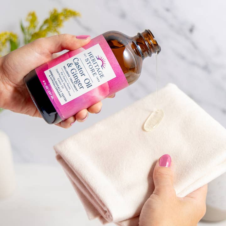 Heritage Store - Wholesale Bath/Body Oil - Castor Oil & Ginger 8 oz5