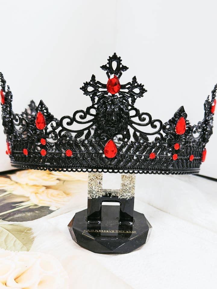 Renaissance Black Crown, Dark Lord Headpiece, Monarch Crown for wholesale by Happy Dream Gifts