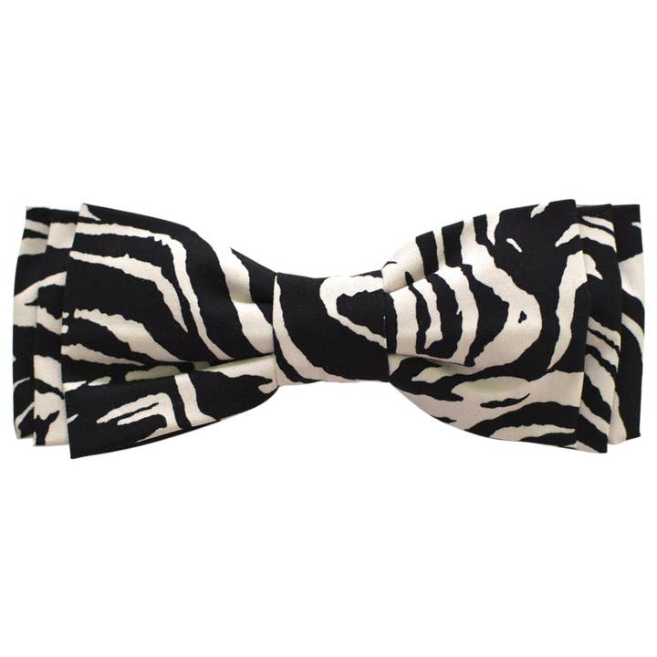 Black Beige Tiger Interchangeable Bow for wholesale by Dress for Cocktails