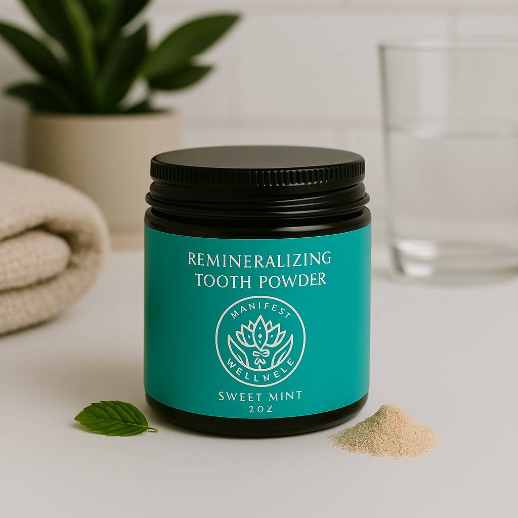 Manifest Wellness - Wholesale Toothpaste - Sweet Mint Remineralizing Tooth Powder2