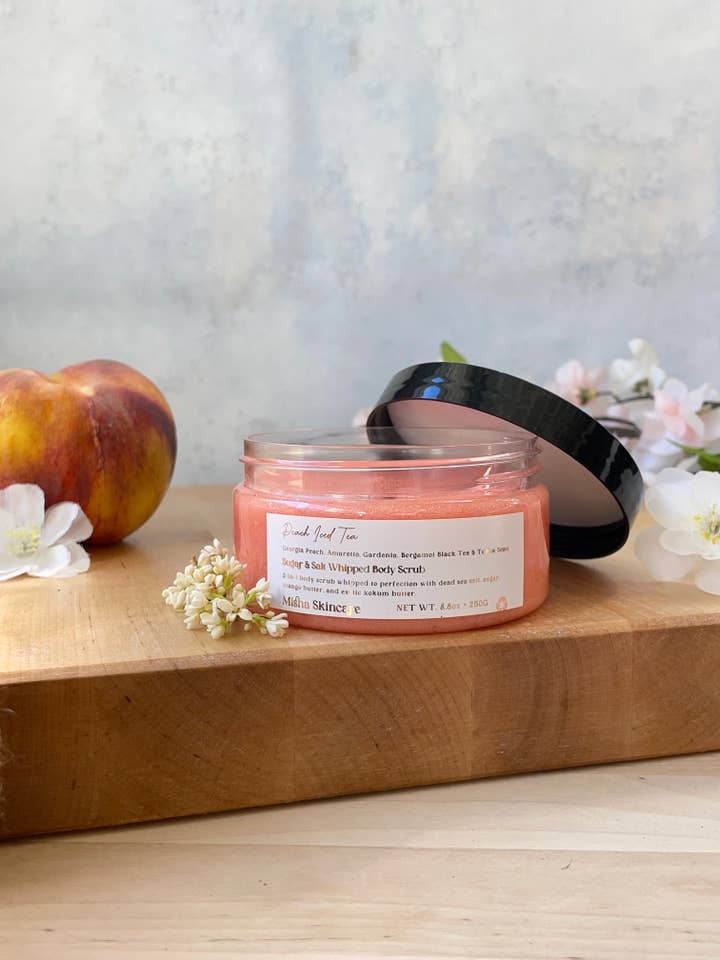 Gommage corporel fouetté au sel et au sucre de la mer Morte pour la vente par Misha Skincare