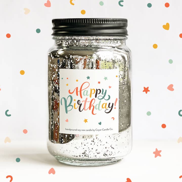 Coyer Candle Co. - Wholesale Jar/Filled Candle - Happy Birthday | 16 oz. Glimmery Candles11