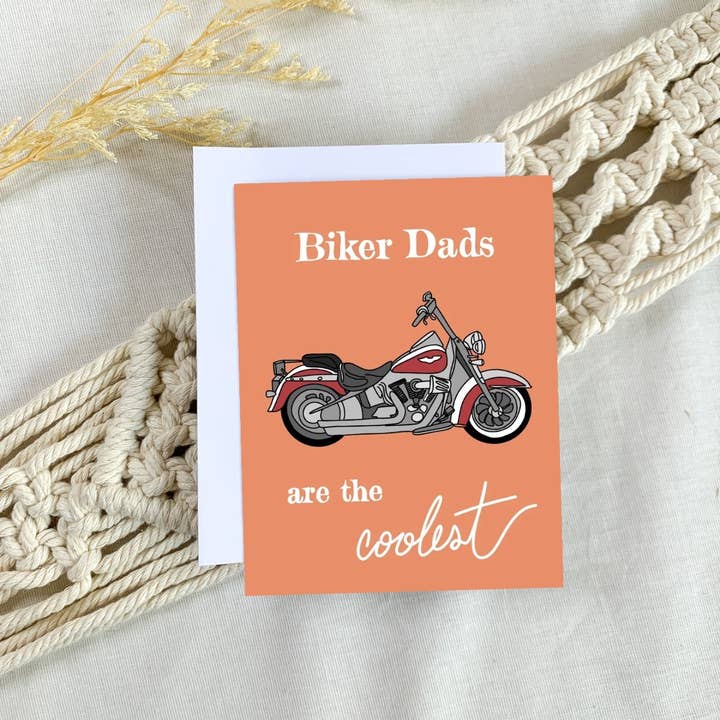 Carte de vœux Biker Dad's Are The Coolest pour la vente par Lines by Sarah