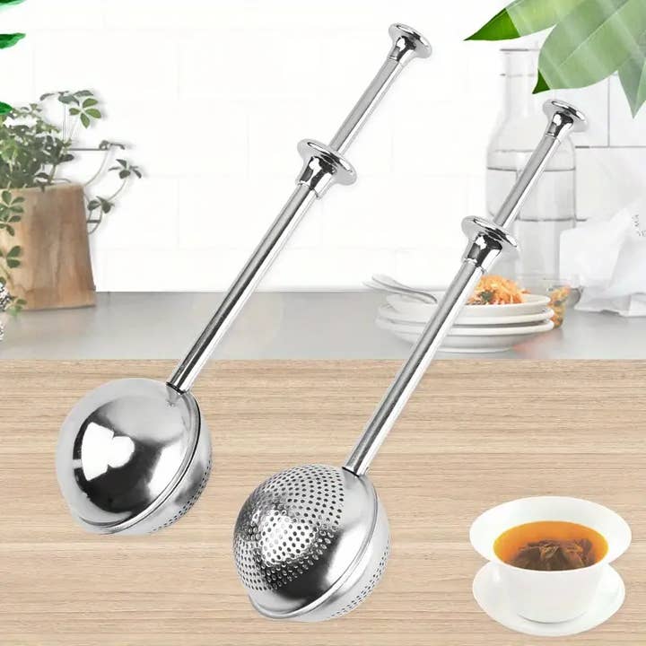 Magnifique Hearts - Wholesale Tea Strainer/Infuser - Stainless Steel Tea Infuser & Dusting Wand for Baking & Tea3