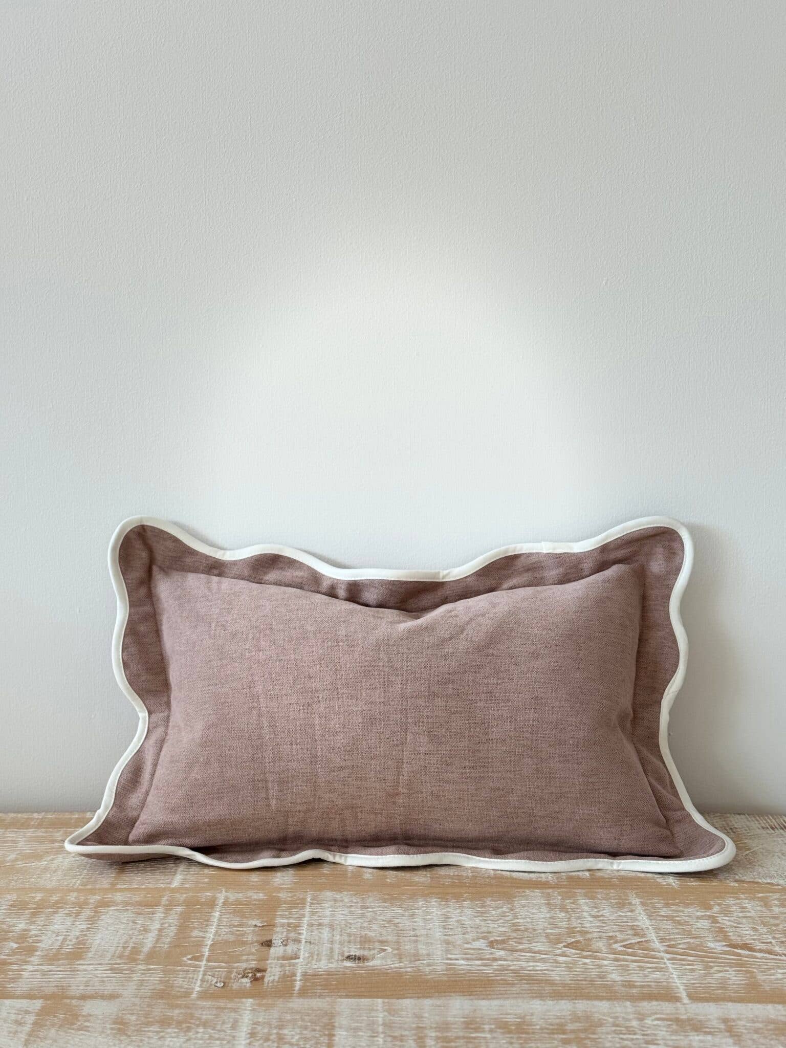 Ellenvale Trade – wholesale Throw pillow cover – Chloe Dusty Pink Scalloped Edge Cushion Cover 50x301
