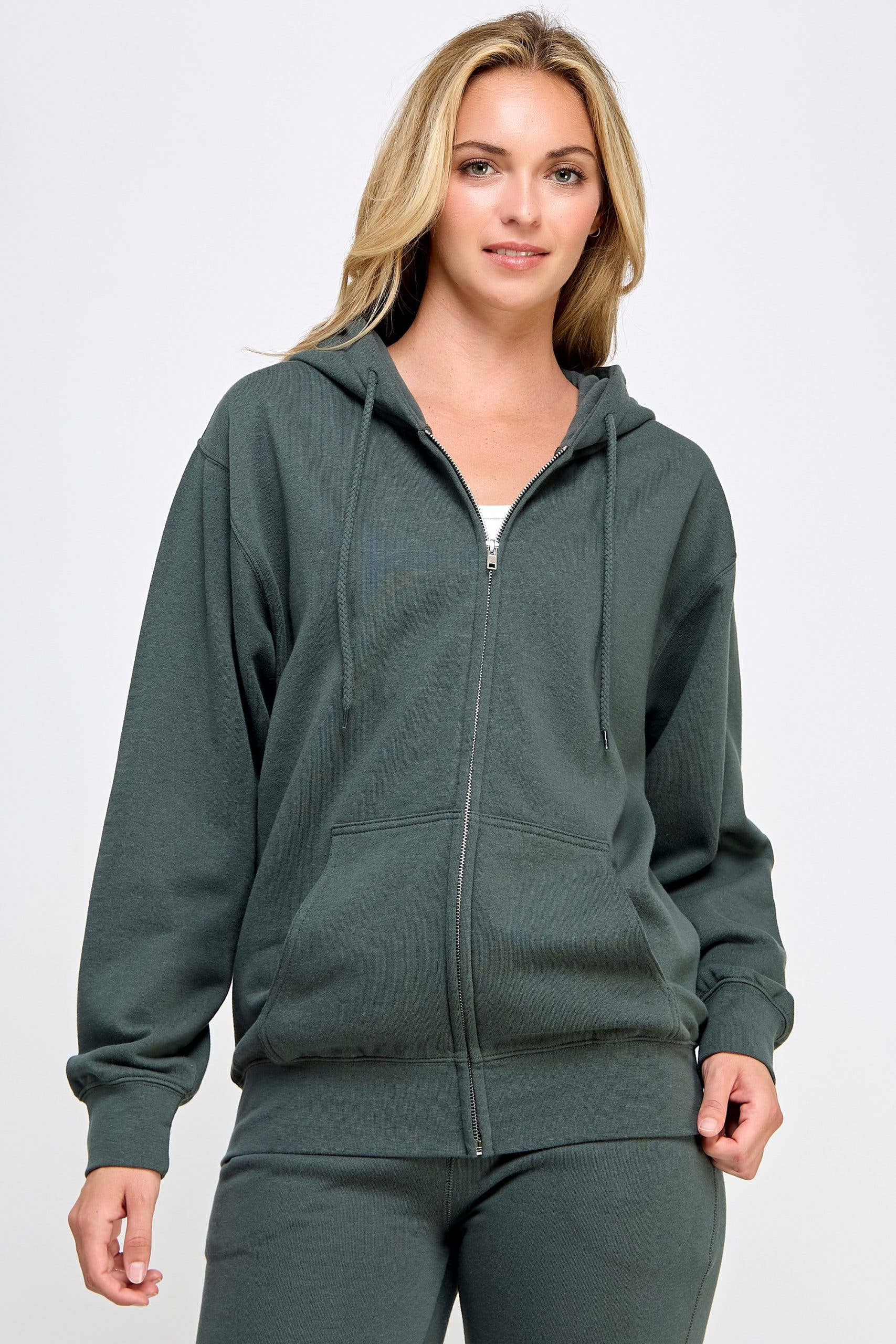 Vanilla Monkey - Wholesale Hoodie - Women's - Oversized Fleece Boyfriends Fit Zip Up Jacket1