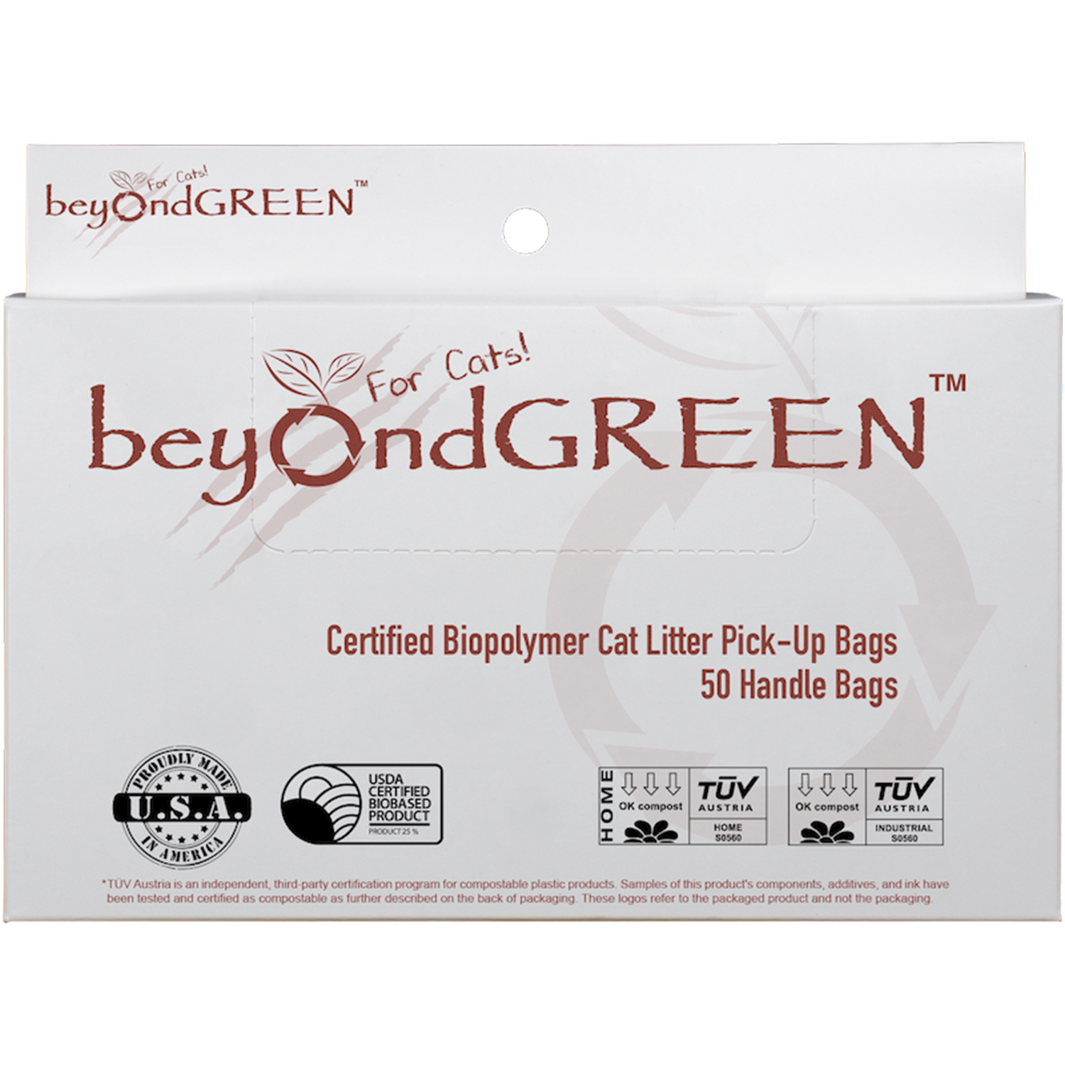 beyondGREEN biotech, Inc. - Vente Sac à déjections canines - Sacs de litière végétale régulière pour chats avec poignées – 50 unités1