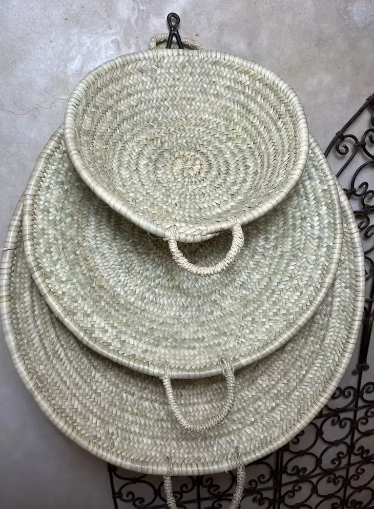 Melecraft – wholesale Decorative tray – Palm Leaf Trays - Moroccan Handmade Wicker Basket17