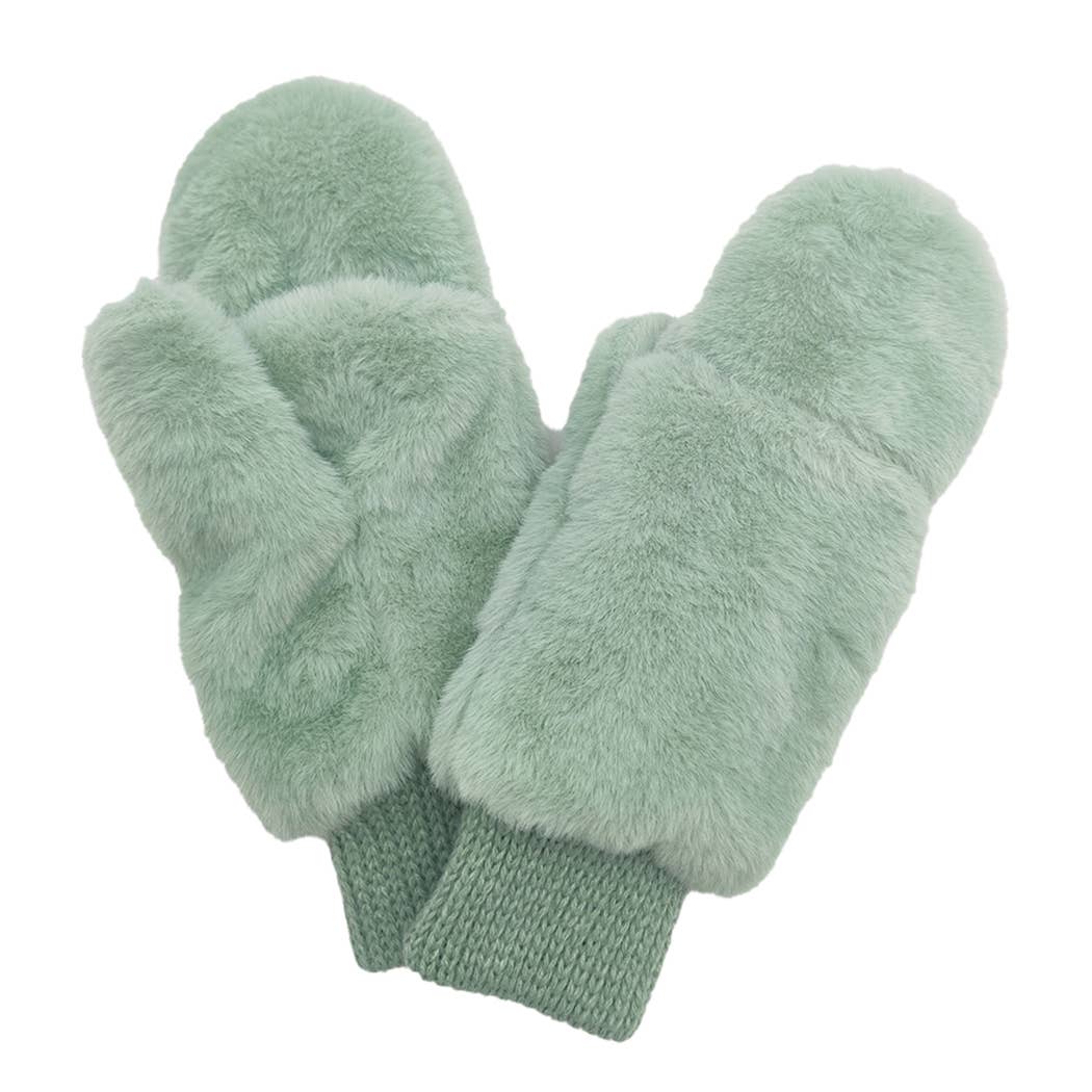 Fashion City - Wholesale Mittens - Women's - Solid Faux Fur Mittens2