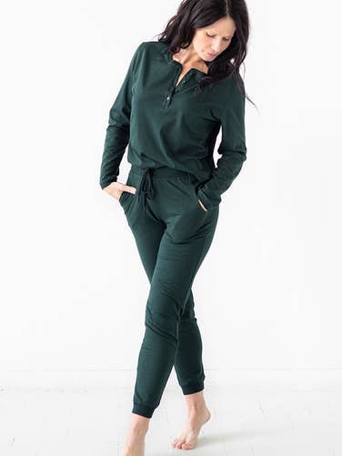 Brushed Pima Cotton Henley for wholesale by Salua Lingerie