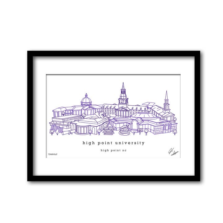 Minimalistische wanddecoratie van High Point University voor wholesale door Townsville Art