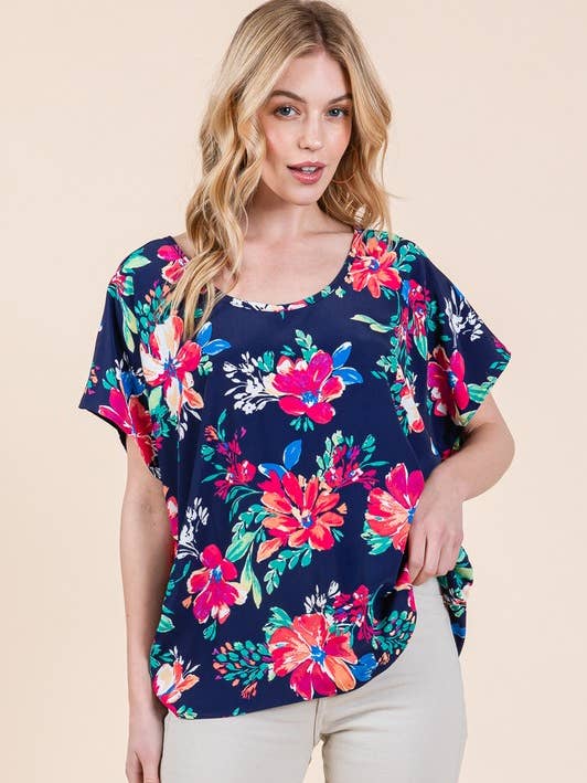 ETK-9343 Top Casual Marroquí de Burbujas Florales para venta al por mayor de Emerald Collection