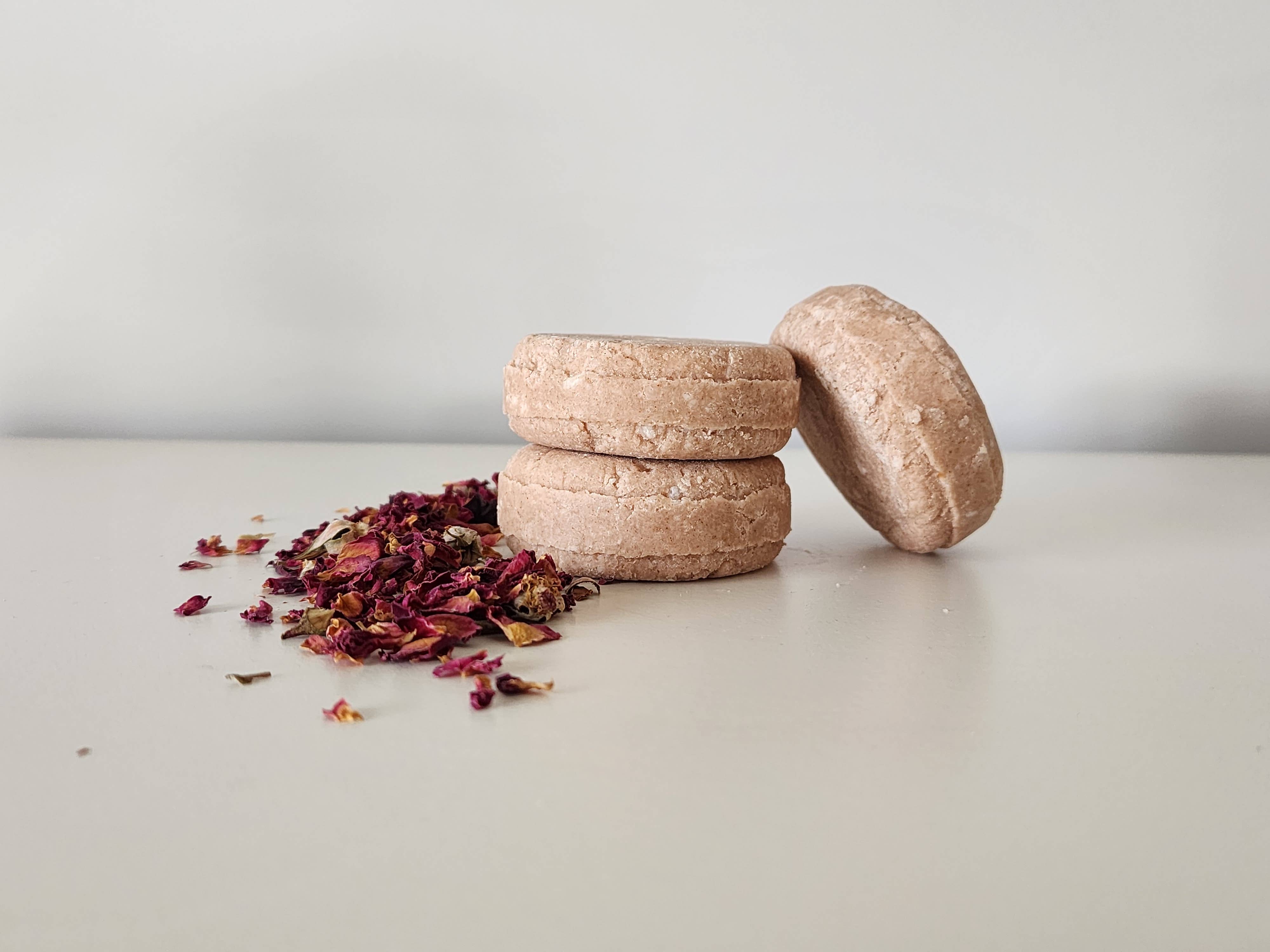 Poppy Lane Organics - Wholesale Shampoo Puck/Solid Shampoo - Bulk/Unpackaged Coconut + Rose Clay Shampoo Bars | 10 Bars1