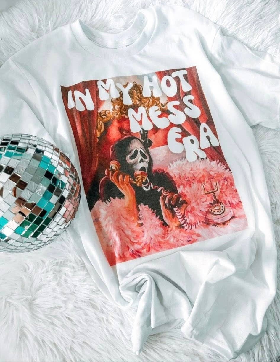 ZZ Threadz - Wholesale Screen Printed T-Shirt - Women's - Hot Mess Era Halloween Comfort Colors Colorblast Graphic Tee0