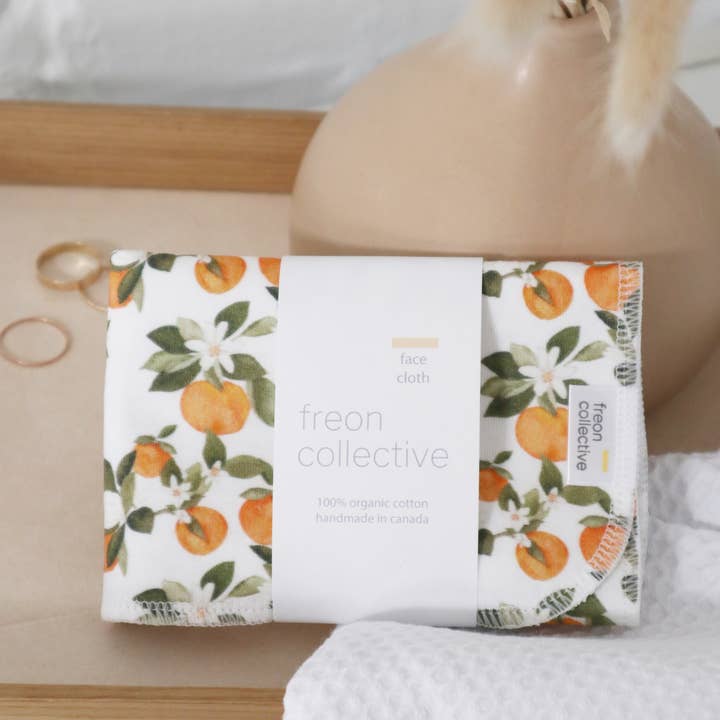 Freon Collective - Wholesale Wash cloth - Organic Cotton Face Cloth - Clementine1
