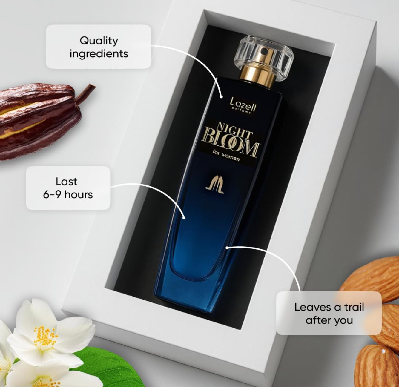 Daspar - Wholesale Perfume/eau de toilette - LAZELL NIGHT BLOOM FOR WOMEN EDP 3.4 OZ 100 ML Perfume5