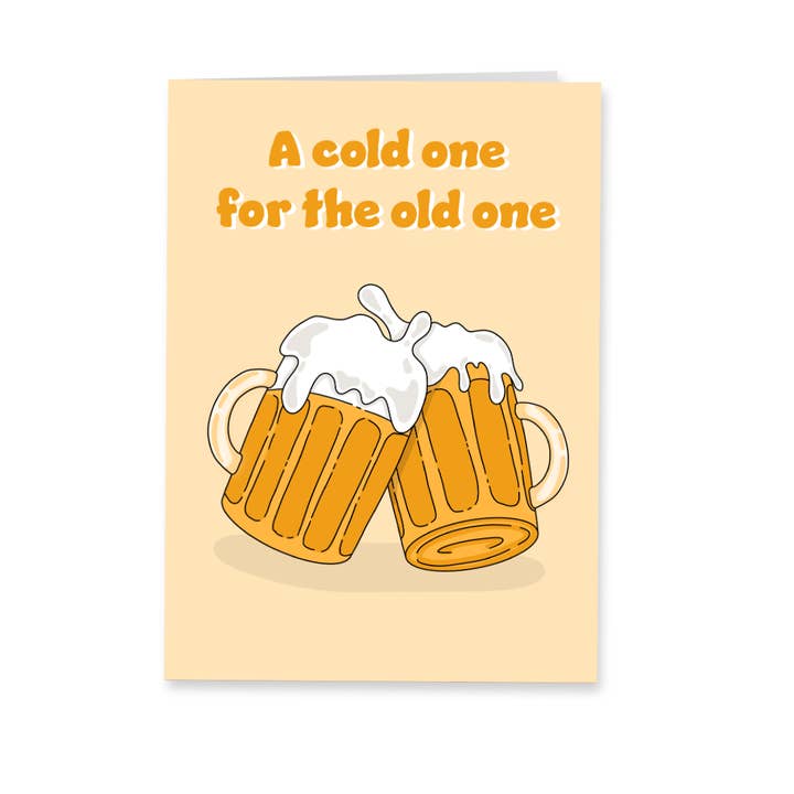 Wenskaart verjaardag - Cold one for the old one voor wholesale door Deadpixel