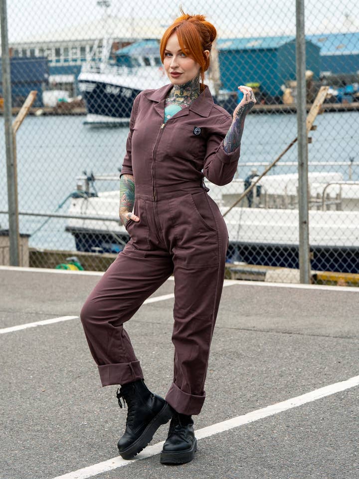 Rebel Romance – wholesale Jumpsuit – Women's – Rebel Romance Plum Mocha Boiler Suit6