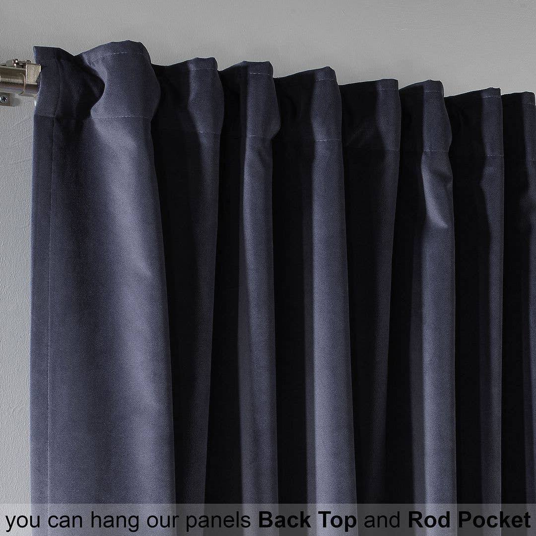 Bes Home Design – Engroshandel Gardin – 100 tommer brede og ekstra lange matterede fløjlsgardiner i specialmål44