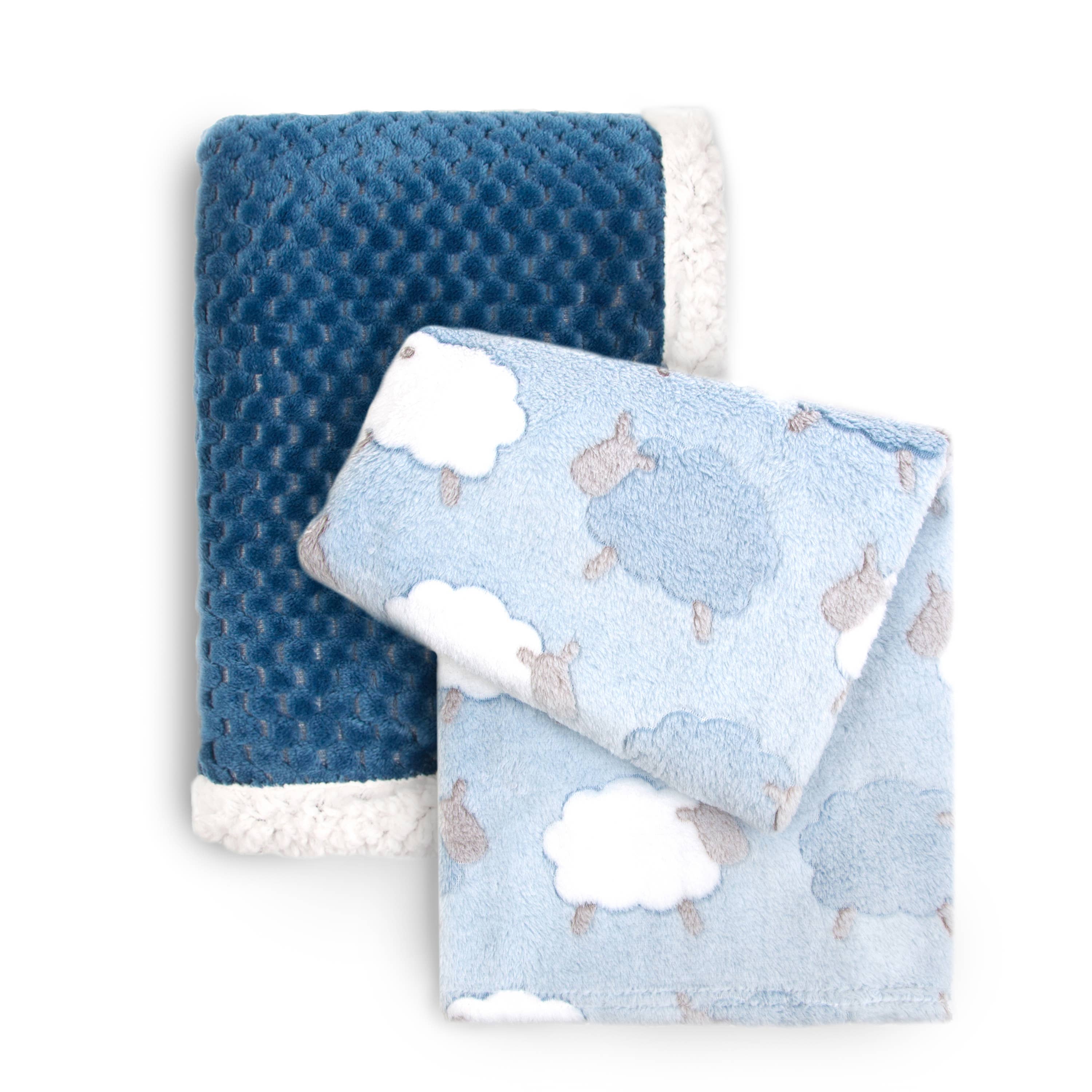 Tadpoles | Baby + Kids | Home + Play - Wholesale Bedding Blanket - Kids & Baby - Popcorn & Sherpa Baby Blanket, Cream/Navy/Grey7