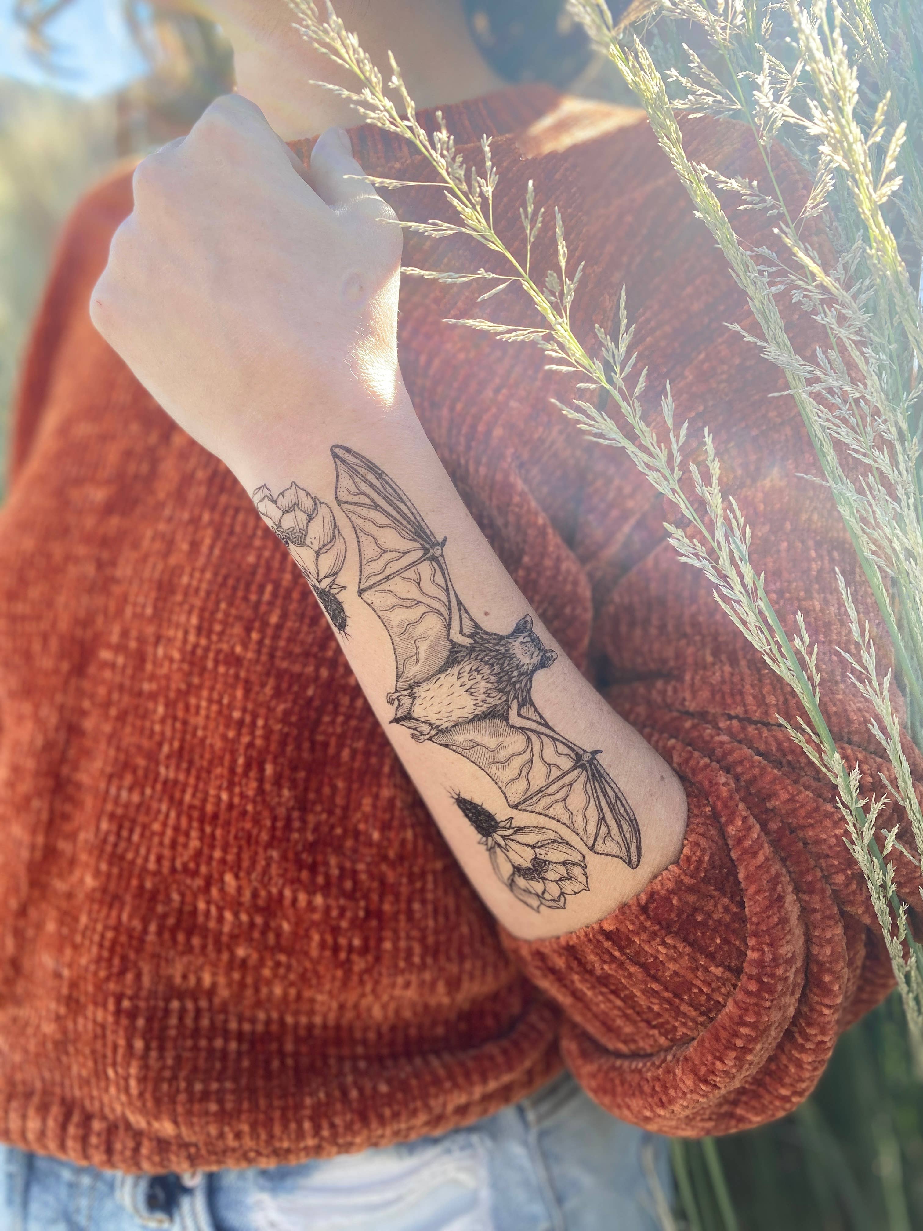 NatureTats - Wholesale Temporary Tattoo - Free-tailed Bat Temporary Tattoo8