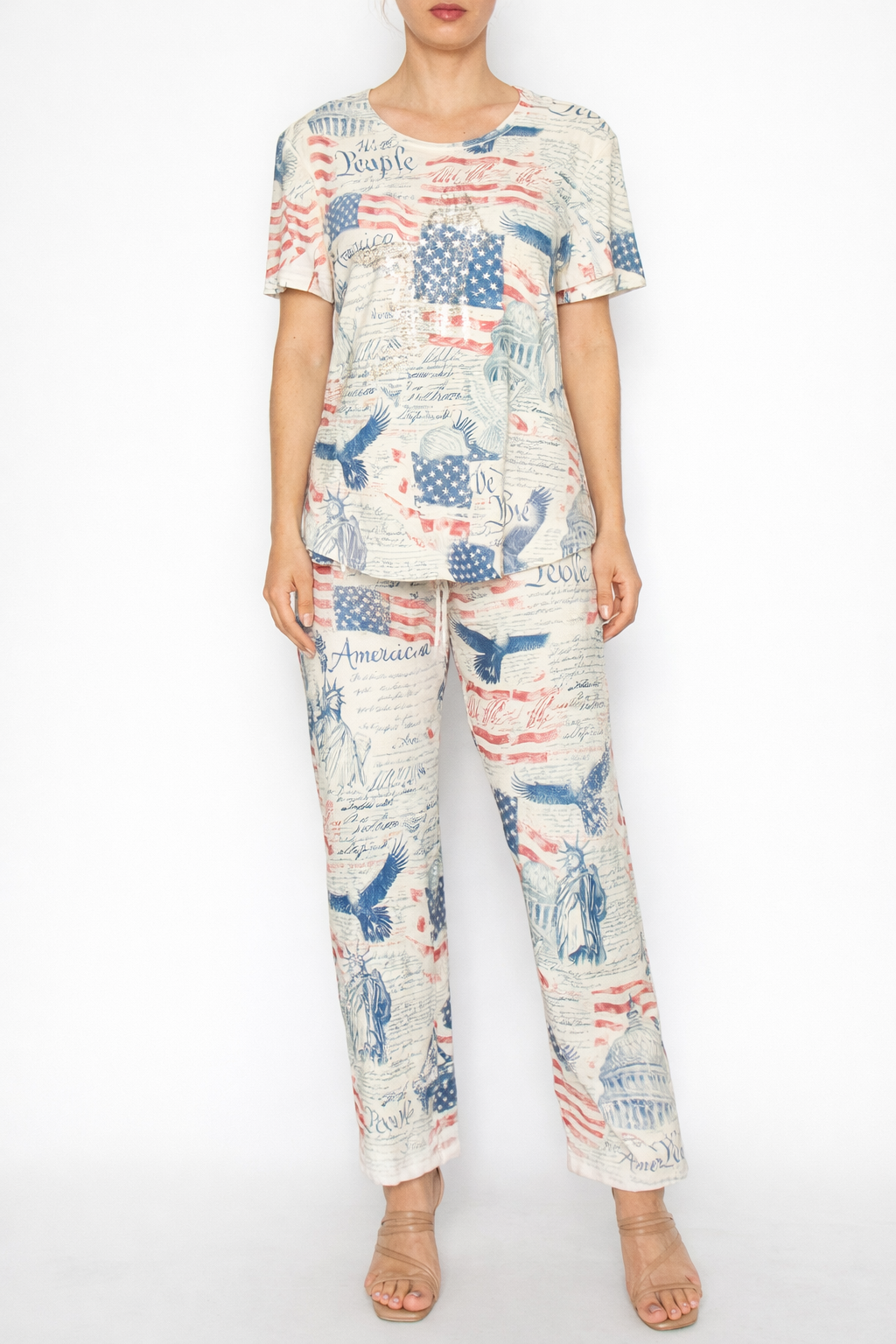 Drawstring pants w/ RED WHITE AND BLUE OLS-4703BG FREEDOM for wholesale on Faire4