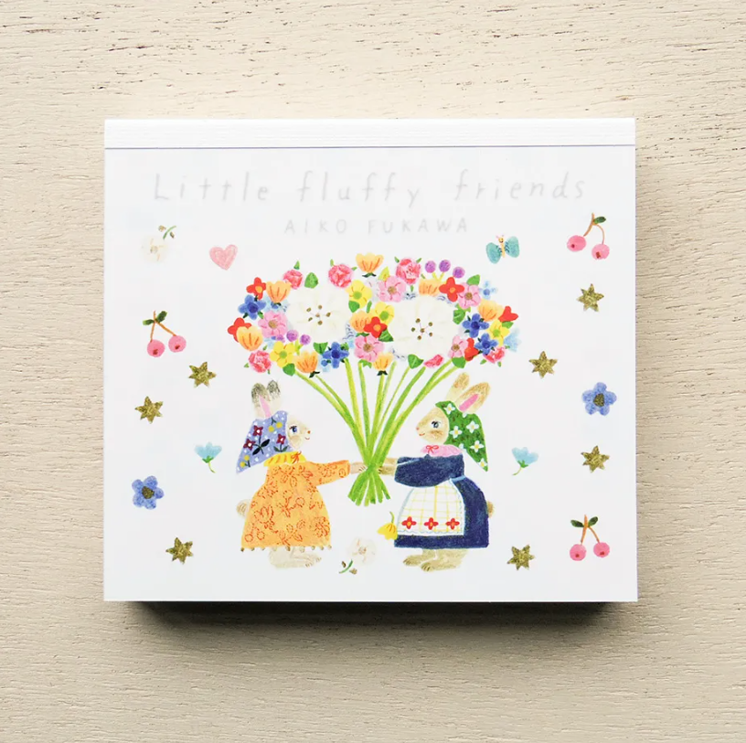 「FUNJI」In Japan - Wholesale Notepad - Aiko Fukawa Memo Pad | Little Fluffy Friends Block Notes 0
