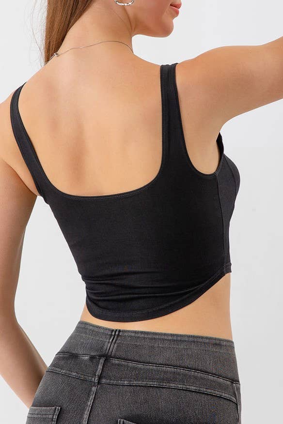 Rosa Clothing - Wholesale Tank Top - Women's - elasticated denim crop tank top brami top6