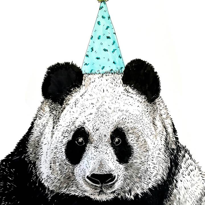 Party Panda Giclée Print for wholesale by Max Made Me