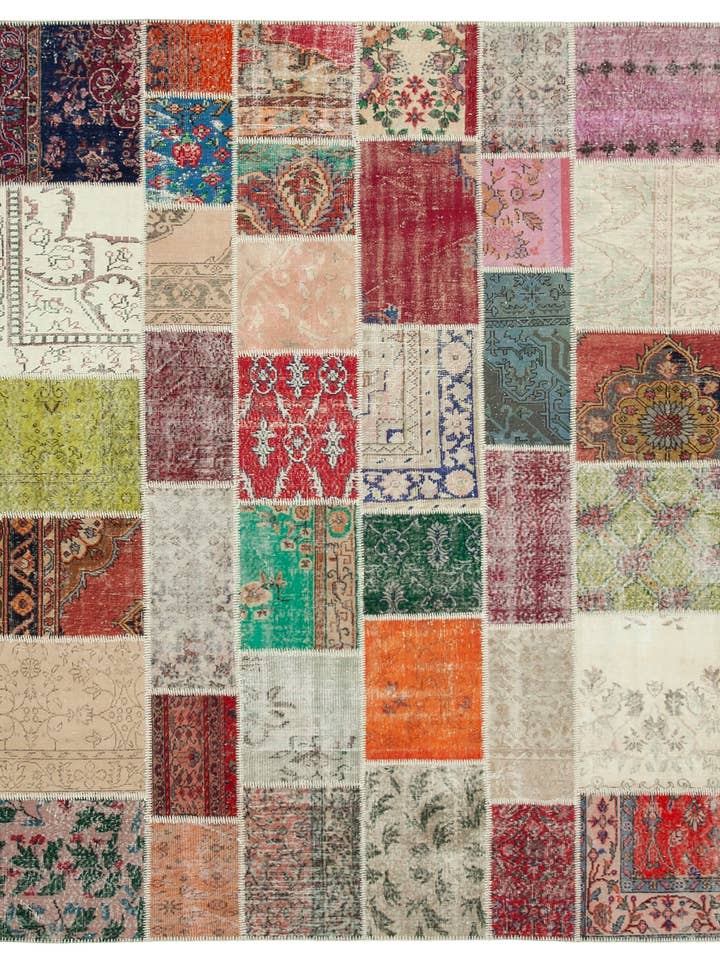 8x10 Mehrfarbiger Patchwork-Teppich - 12524 für den Großhandel von RUG N CARPET