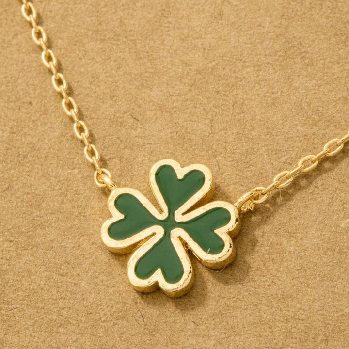 Fame Accessories - Wholesale Pendant/Charm Necklace - Green Clover Charm Necklace3