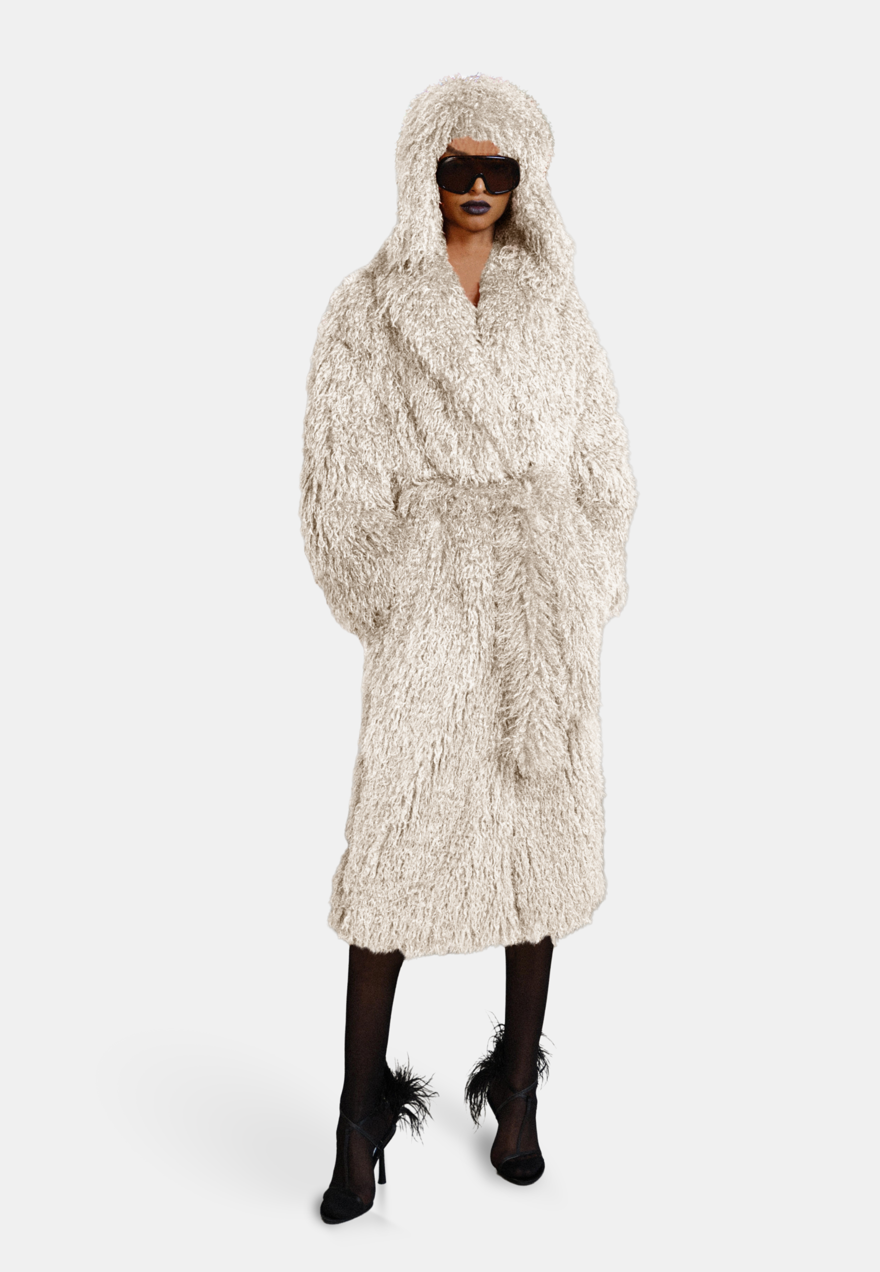 Ricano - Wholesale Fur/Faux Fur Coat - Women's - Women's Faux Fur Coat Marielle – Knee-Length Luxury Look5